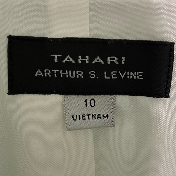 Beautiful (like new) Tahari 1 button blazer very light (mintish) green and white - Picture 8 of 12